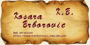 Kosara Brborović vizit kartica